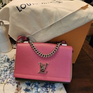LOUIS VUITTON Lockme II BB Calfskin Leather Crossbody Bag with Chain